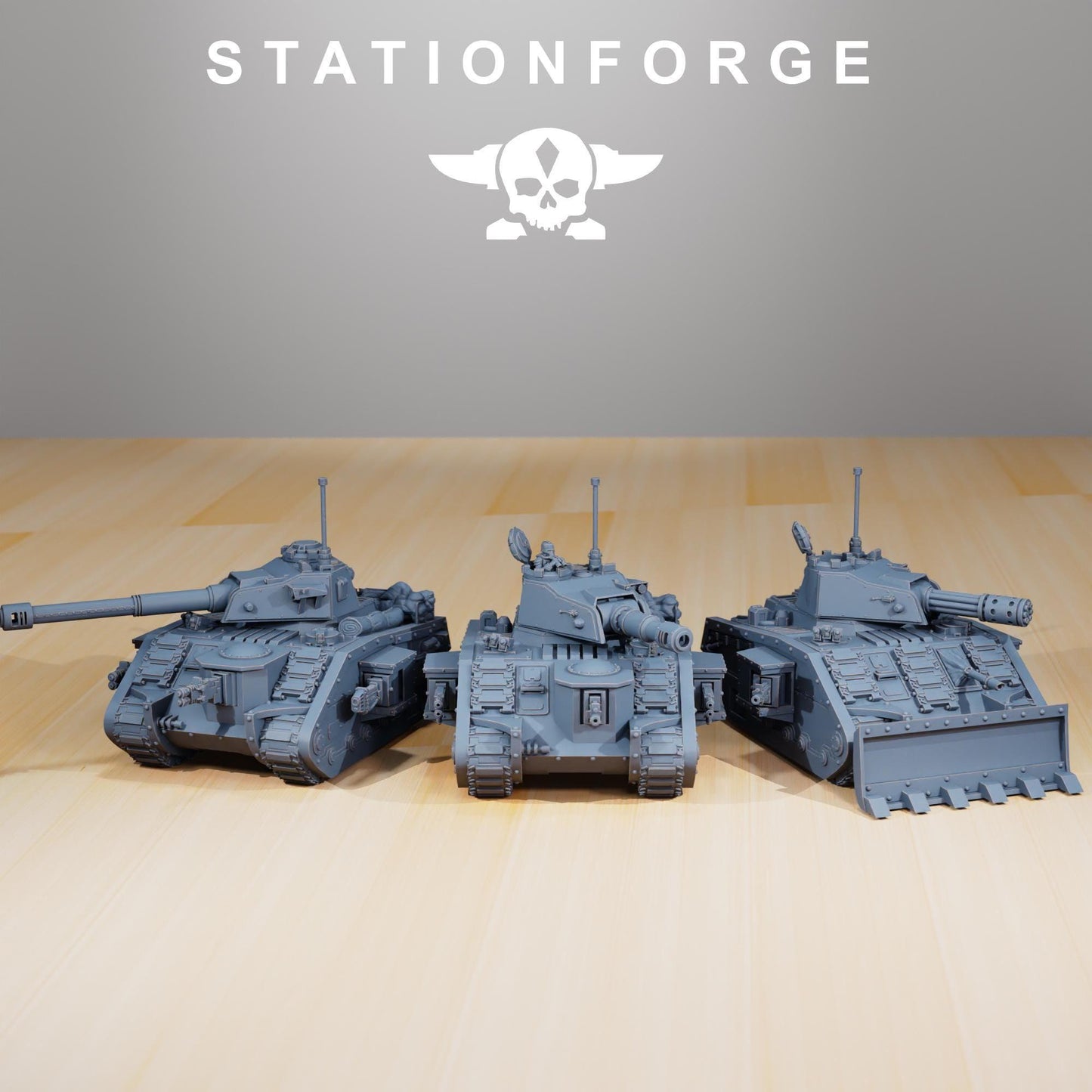 GrimGuard Battle Tank – Sci-Fi Miniature, Modular Main Cannon by STATIONFORGE