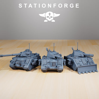 GrimGuard Battle Tank – Sci-Fi Miniature, Modular Main Cannon by STATIONFORGE
