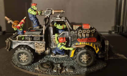 Orkaz Speedsters, Space-Faring Orkish Menace Sculpted by STATIONFORGE, Grimdark Compatible, Sci-Fi Wargame Scale