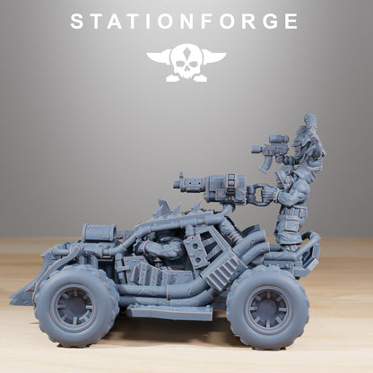 Orkaz Speedsters, Space-Faring Orkish Menace Sculpted by STATIONFORGE, Grimdark Compatible, Sci-Fi Wargame Scale