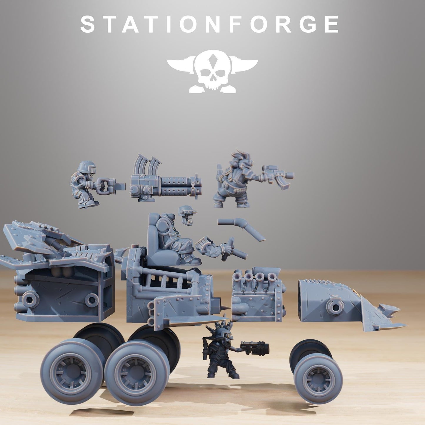 Orkaz Speedsters, Space-Faring Orkish Menace Sculpted by STATIONFORGE, Grimdark Compatible, Sci-Fi Wargame Scale