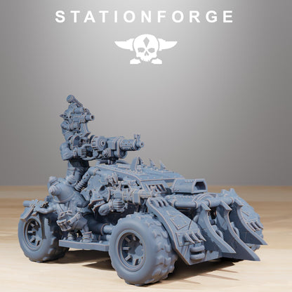 Orkaz Speedsters, Space-Faring Orkish Menace Sculpted by STATIONFORGE, Grimdark Compatible, Sci-Fi Wargame Scale