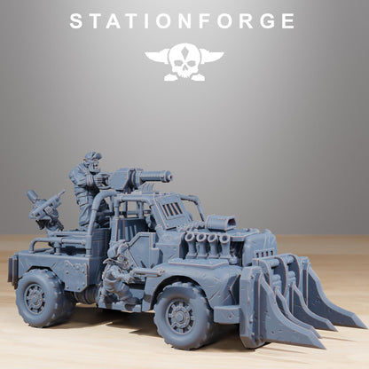Orkaz Speedsters, Space-Faring Orkish Menace Sculpted by STATIONFORGE, Grimdark Compatible, Sci-Fi Wargame Scale