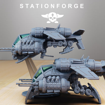 Sci-Fi Wargame Miniature, Scavenger Floating Chapel, Cyber-Themed Grimdark Techno-bot by STATIONFORGE