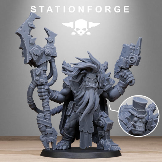 Orkaz Madman, Space-Faring Orkish Menace Sculpted by STATIONFORGE, Grimdark Compatible, Sci-Fi Wargame Scale