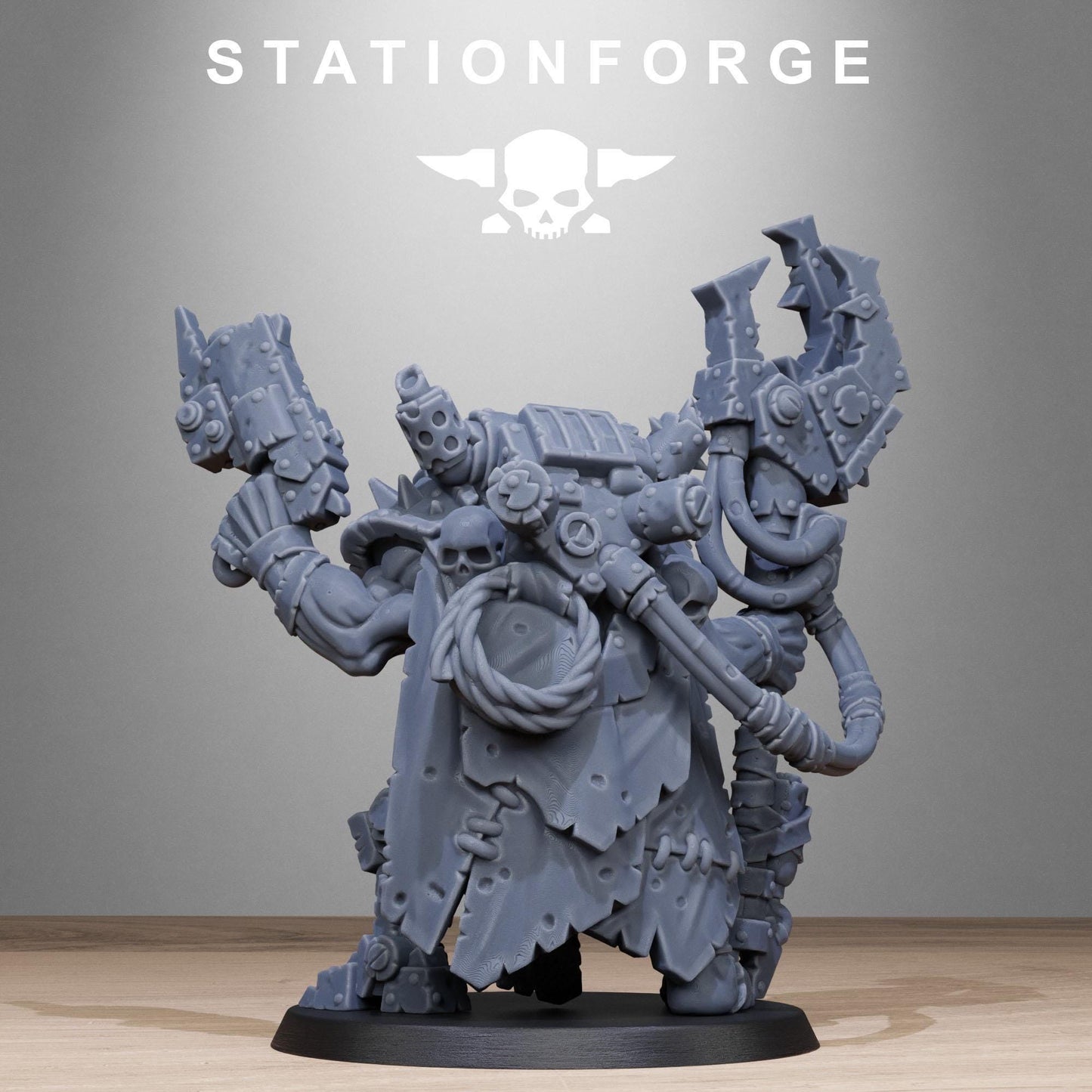 Orkaz Madman, Space-Faring Orkish Menace Sculpted by STATIONFORGE, Grimdark Compatible, Sci-Fi Wargame Scale