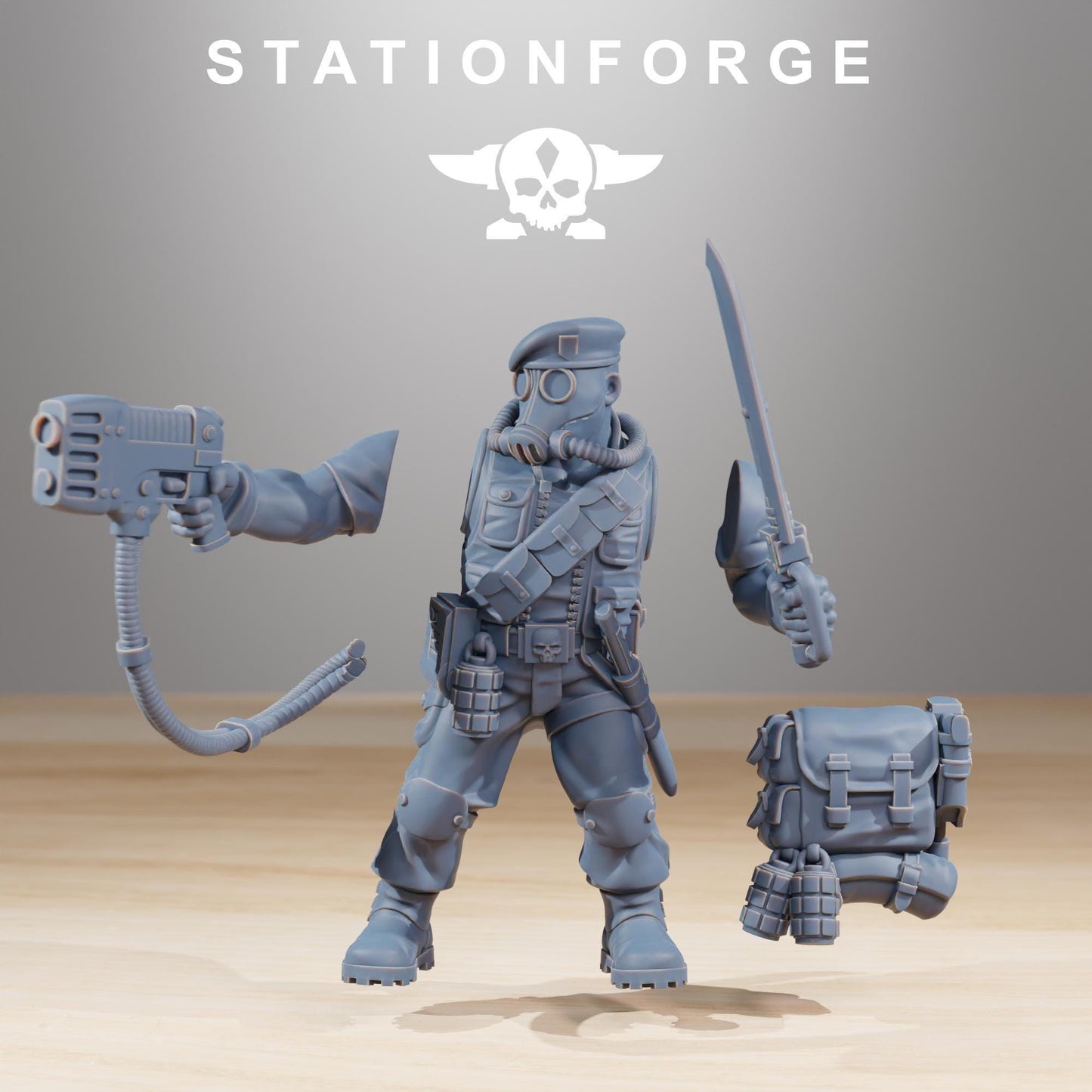 GrimGuard Jungle Fighters, Death Korps Proxy, Sci-Fi Wargames Miniatures by STATIONFORGE