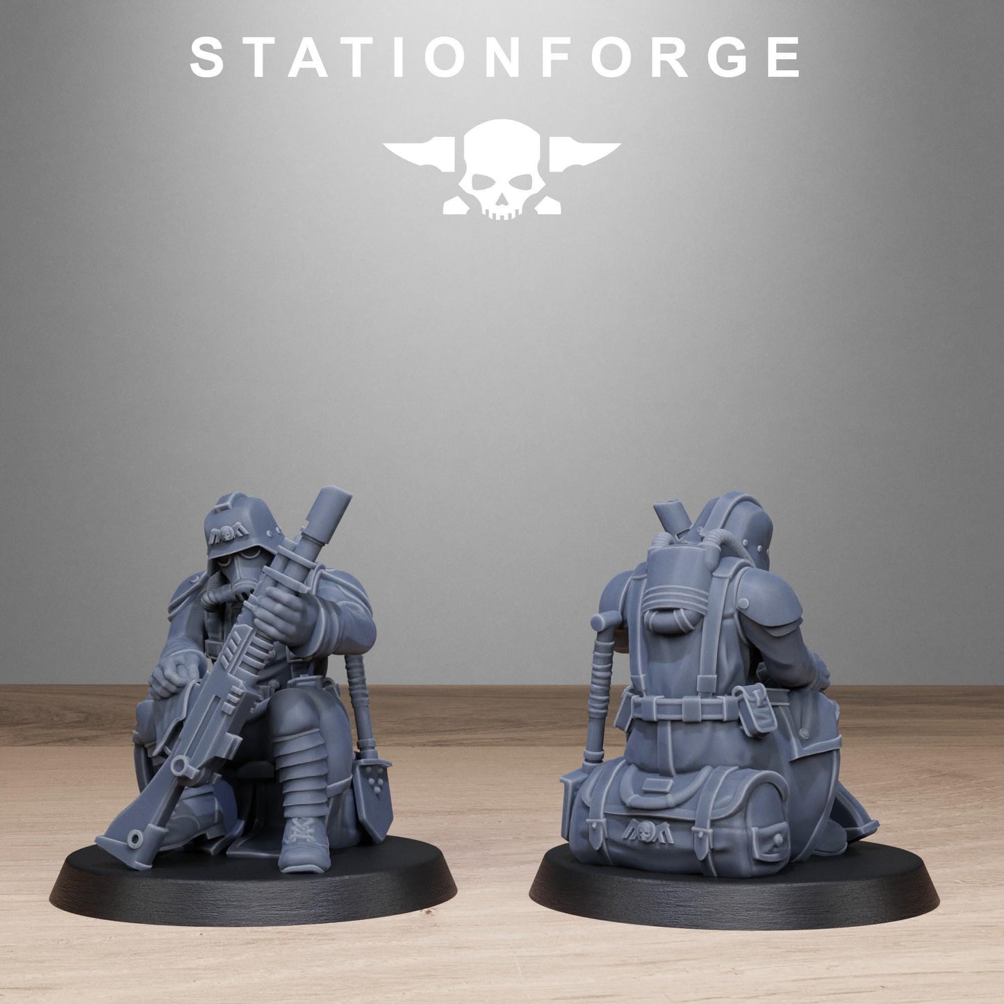 GrimGuard Chill Squad, Death Korps Proxy, Sci-Fi Wargames Miniatures by STATIONFORGE