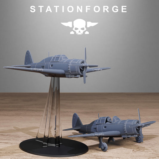 FreeGuard ThunderBolt, Modular Sci-Fi Vehicle by STATIONFORGE, Sci-Fi Wargames Proxy, Imperial Guard Navy Fighters