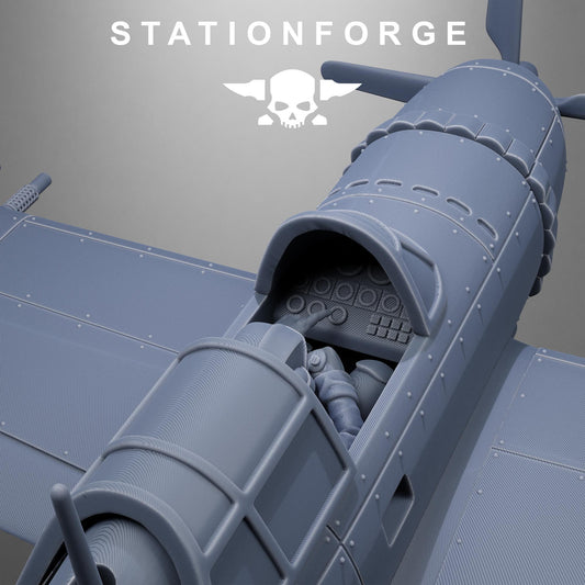FreeGuard ThunderBolt, Modular Sci-Fi Vehicle by STATIONFORGE, Sci-Fi Wargames Proxy, Imperial Guard Navy Fighters