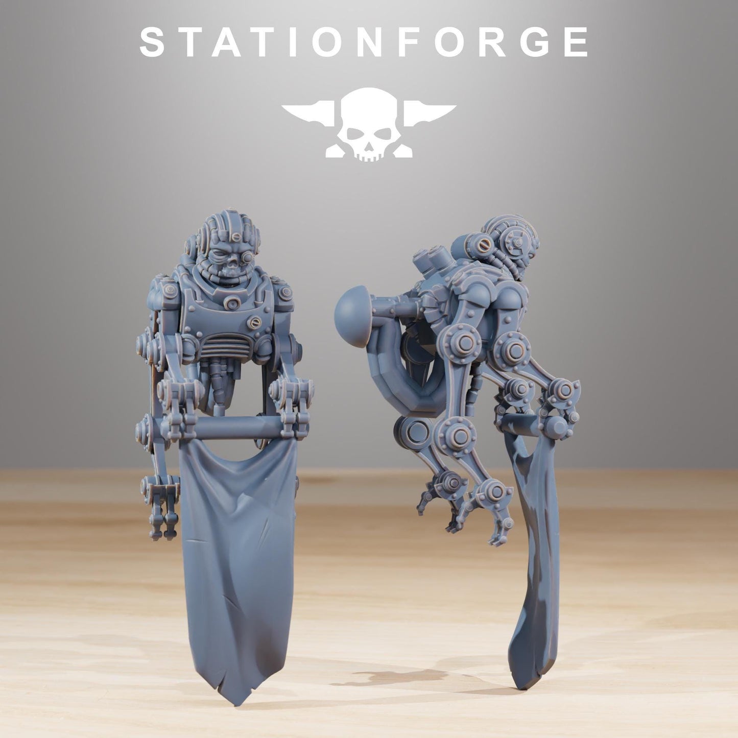 Scavenger Walker, Space Techno-bots, modular Sci-Fi warriors by STATIONFORGE, Sci-Fi Wargames Cyber-themed Grimdark miniatures
