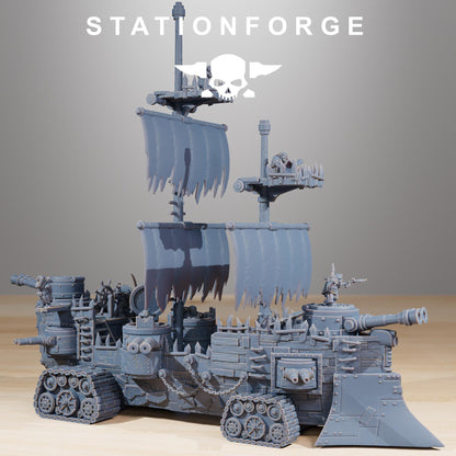 Ork Battle Ship, Sci-Fi Wargame Miniature by STATIONFORGE