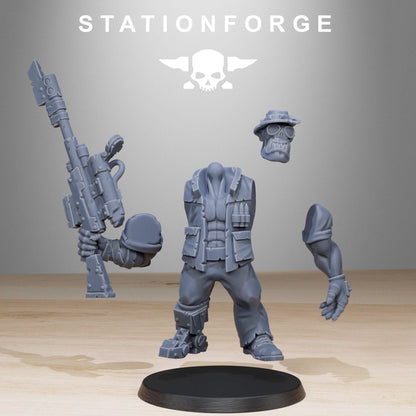 Orkaz Team Fighters, Space-Faring Orkish Menace Sculpted by STATIONFORGE, Grimdark Compatible, Sci-Fi Wargame Scale