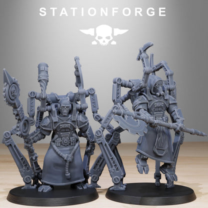 Scavenger Octapods, Space Techno-bots, modular Sci-Fi warriors by STATIONFORGE, Sci-Fi Wargames Cyber-themed Grimdark miniatures