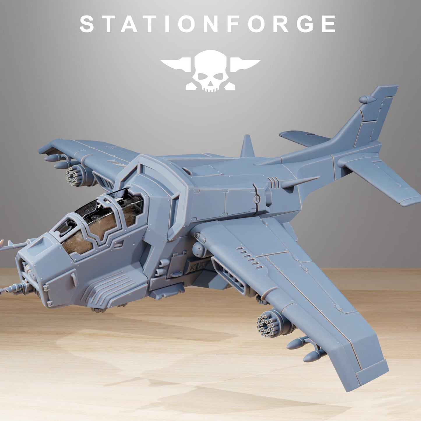 Vaskar Skyfire, Modular Sci-Fi Guardsmen Warplane by STATIONFORGE, Sci-fi Wargames Proxy, Imperial Guard Transport