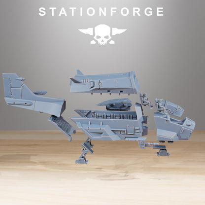 Vaskar Skyfire, Modular Sci-Fi Guardsmen Warplane by STATIONFORGE, Sci-fi Wargames Proxy, Imperial Guard Transport