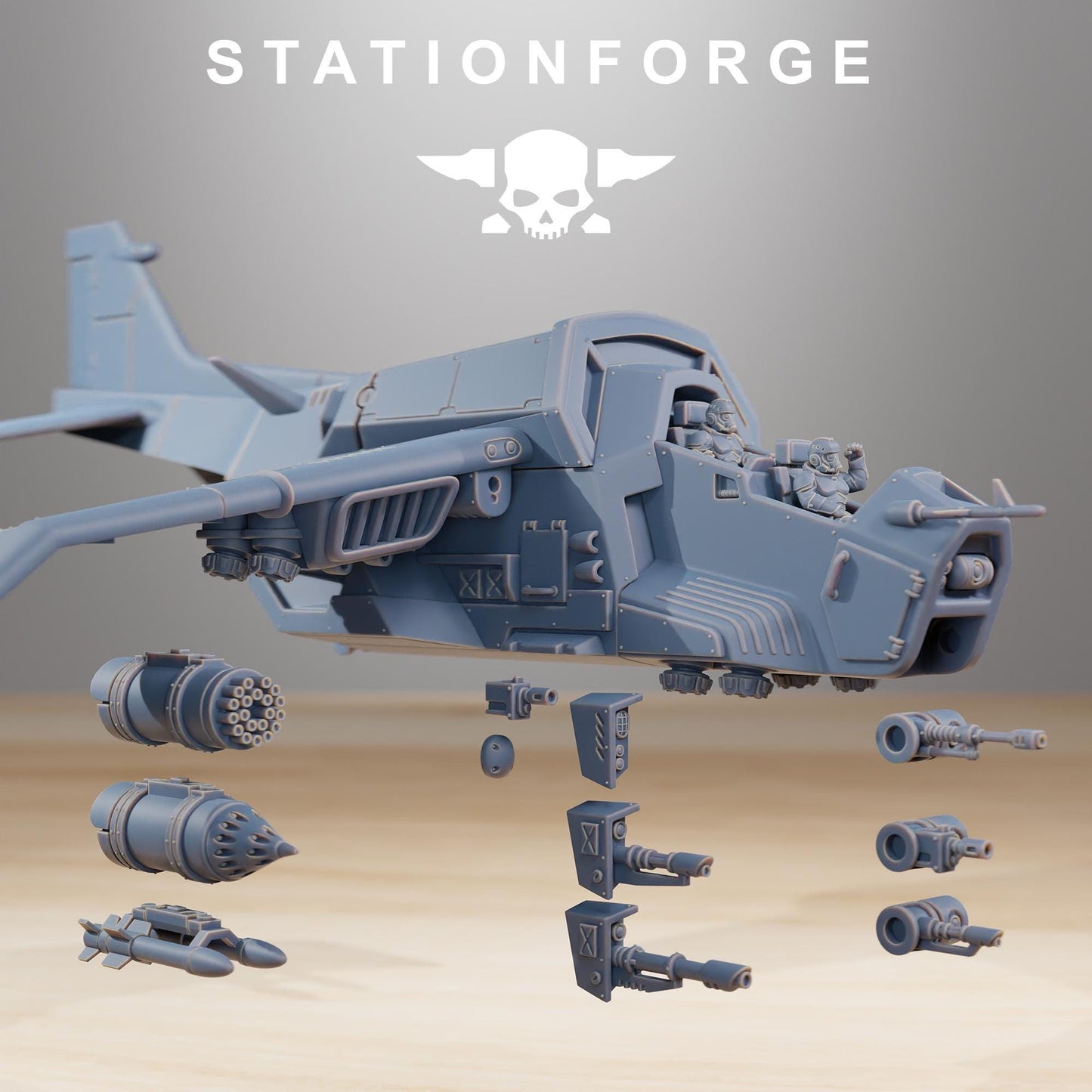 Vaskar Skyfire, Modular Sci-Fi Guardsmen Warplane by STATIONFORGE, Sci-fi Wargames Proxy, Imperial Guard Transport