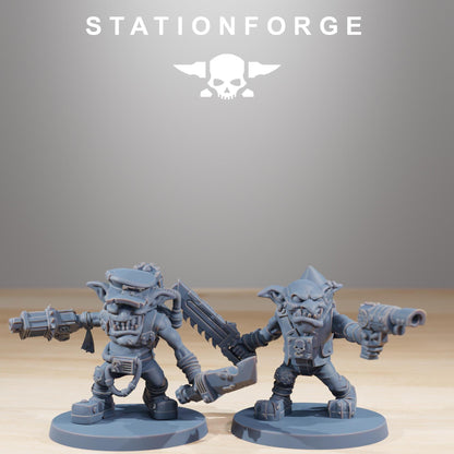 Gobs Jesters, Space-Faring Orkish Menace Sculpted by STATIONFORGE, Grimdark Compatible, Sci-Fi Wargame Scale