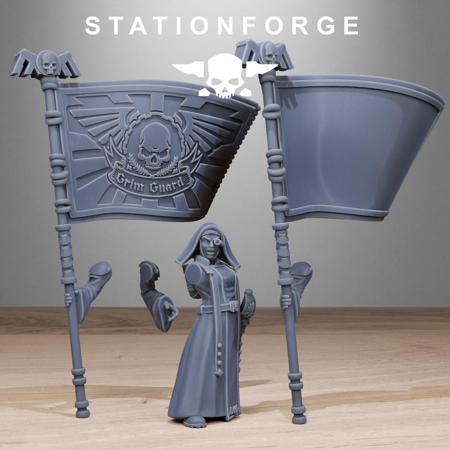 GrimGuard Sisters, Death Korps Proxy, Sci-Fi Wargames Miniatures by STATIONFORGE