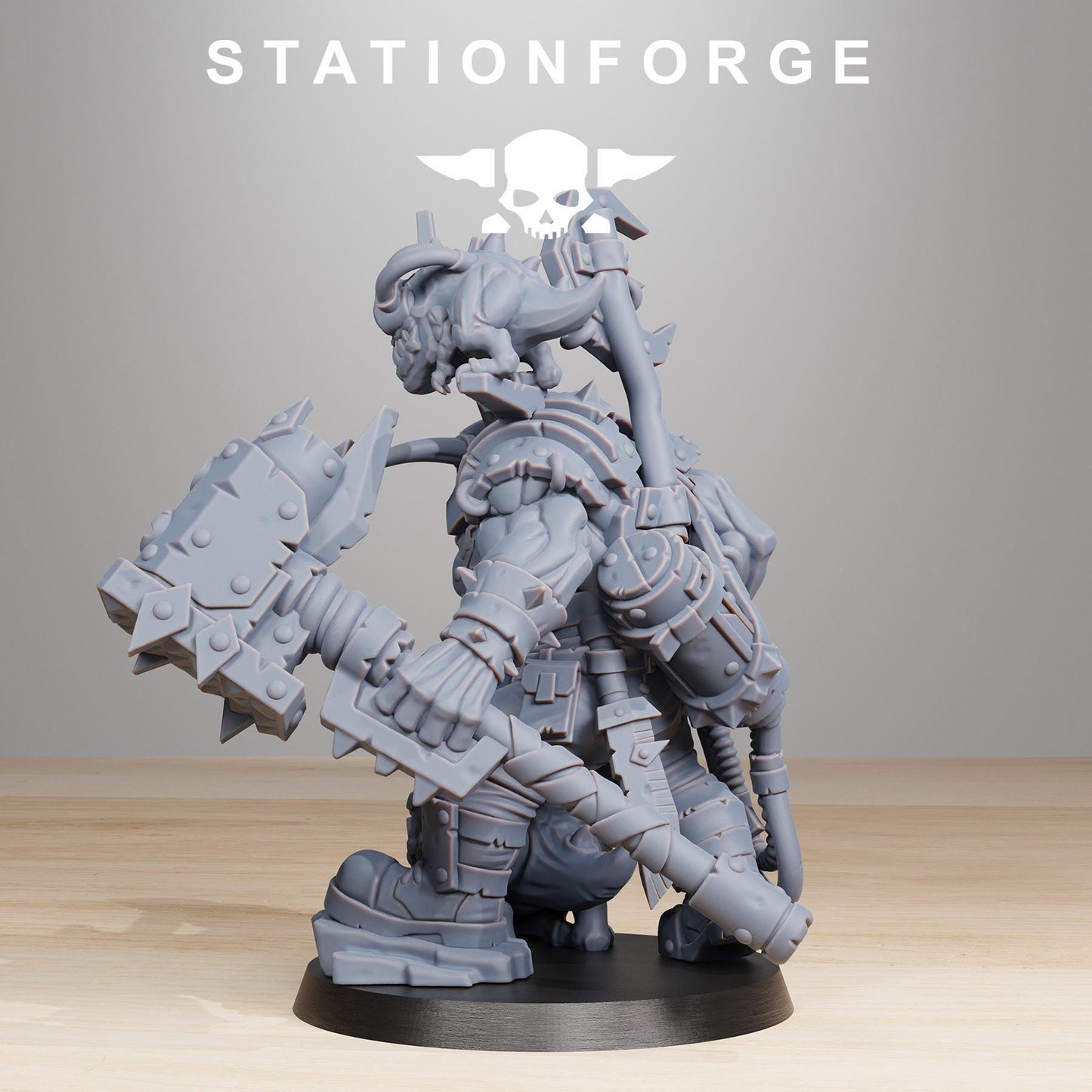 Orkaz BlackSkull, Space-Faring Orkish Menace Sculpted by STATIONFORGE, Grimdark Compatible, Sci-Fi Wargame Scale