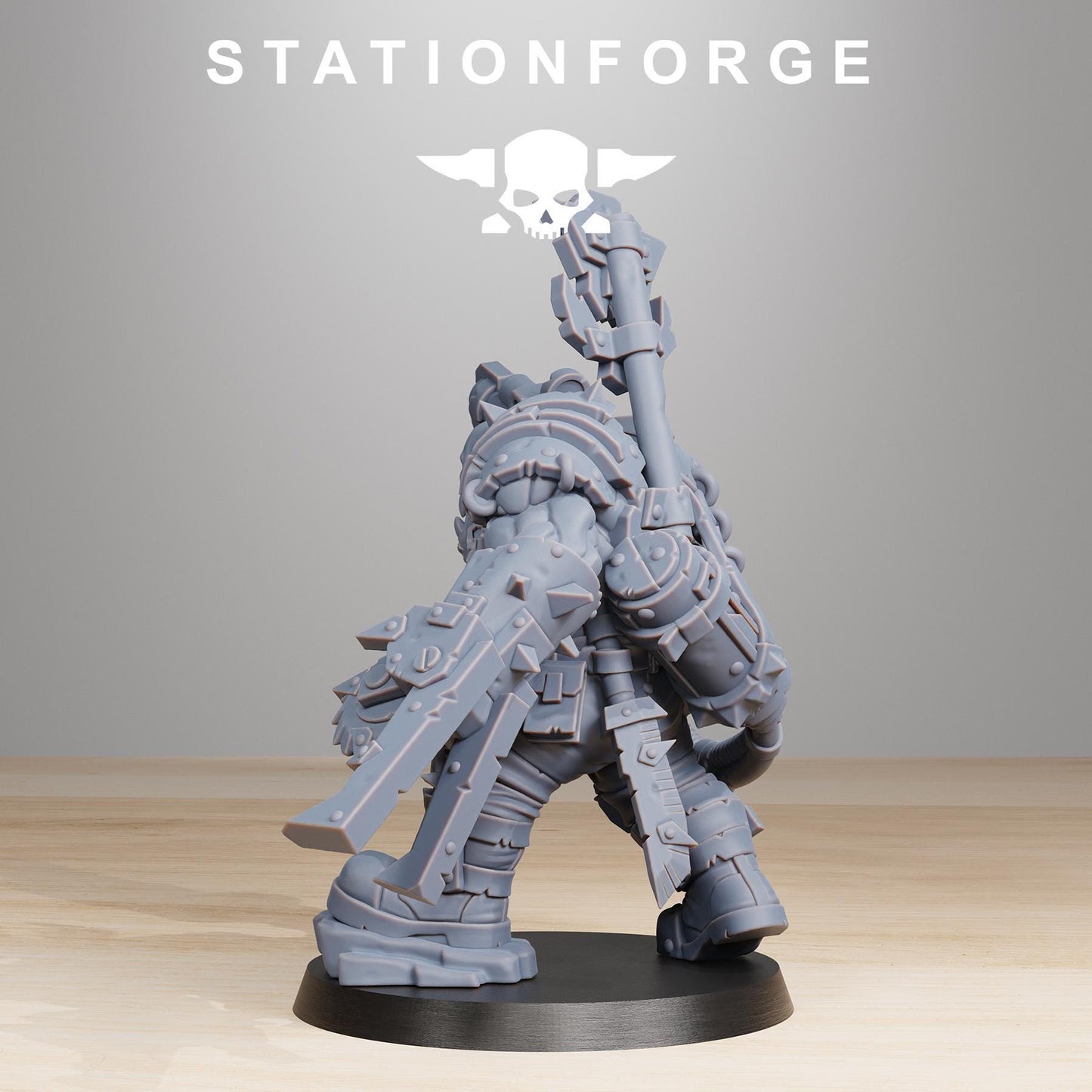 Orkaz BlackSkull, Space-Faring Orkish Menace Sculpted by STATIONFORGE, Grimdark Compatible, Sci-Fi Wargame Scale