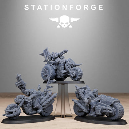 Orkaz Bikers, Sci-Fi Ork Miniatures by STATIONFORGE