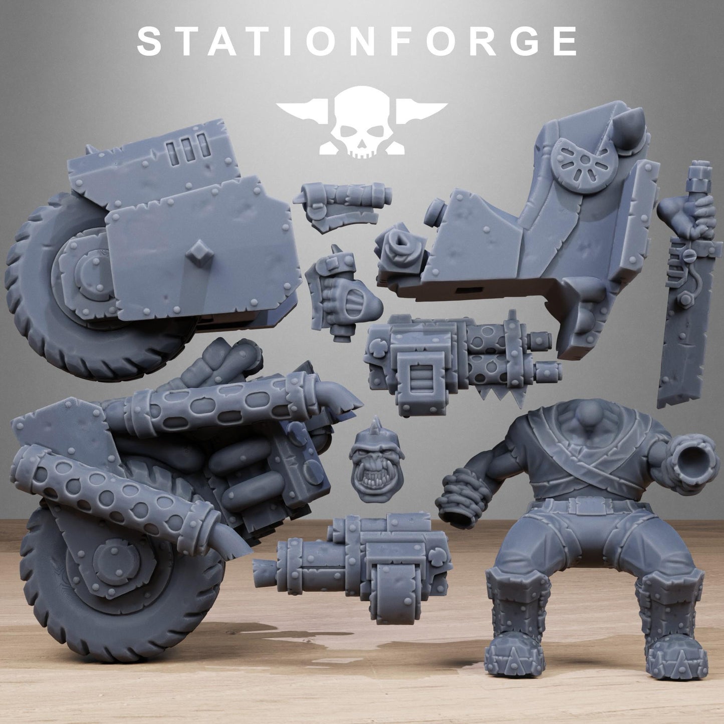 Orkaz Bikers, Sci-Fi Ork Miniatures by STATIONFORGE