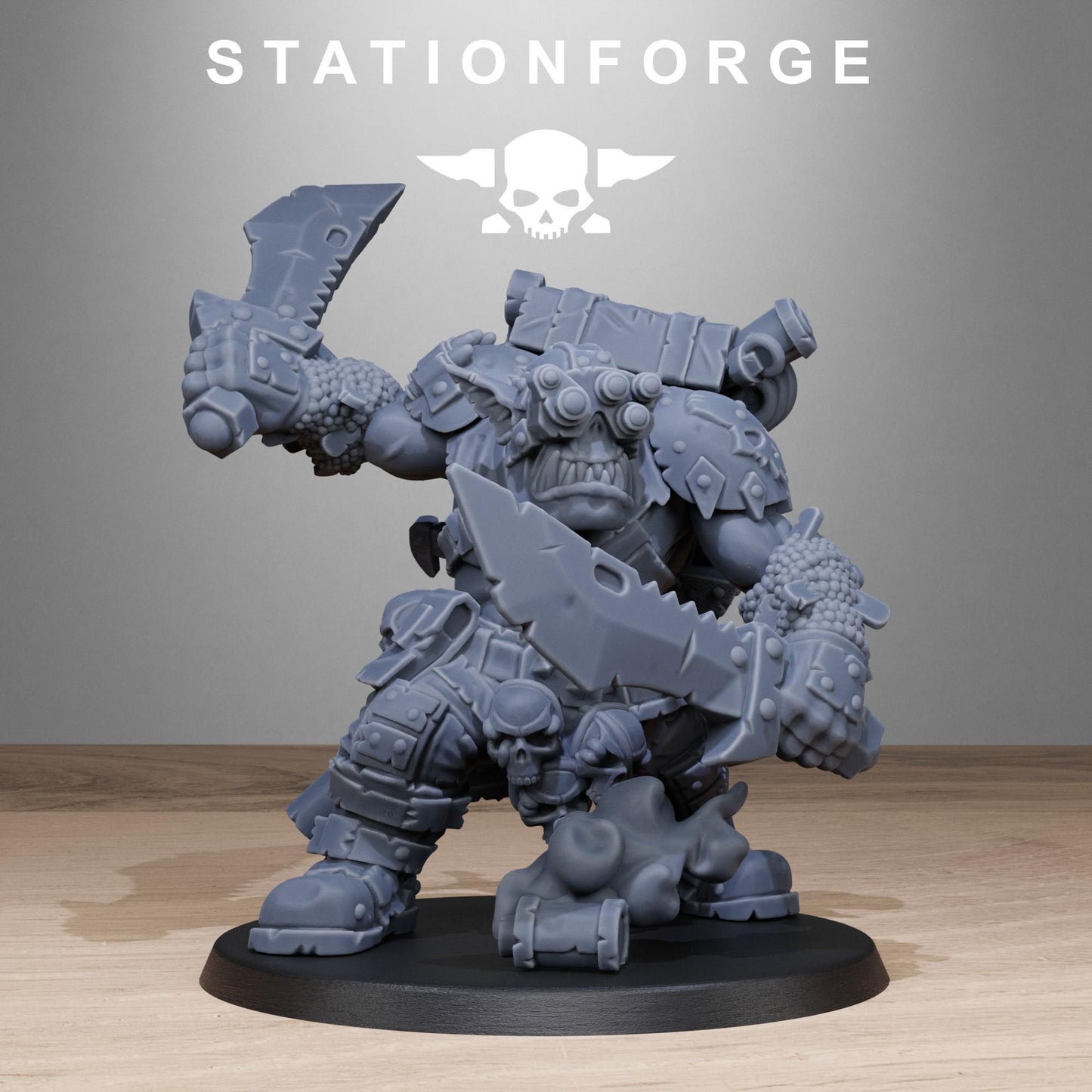 Orkaz Assassin, Space-Faring Orkish Menace Sculpted by STATIONFORGE, Grimdark Compatible, Sci-Fi Wargame Scale