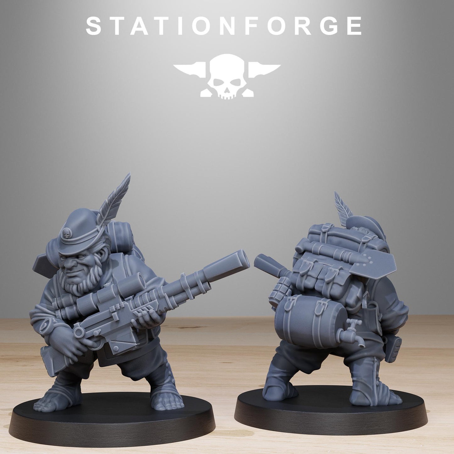 GrimGuard Skulldart Trappers, Death Korps Proxy, Sci-Fi Wargames Miniatures by STATIONFORGE