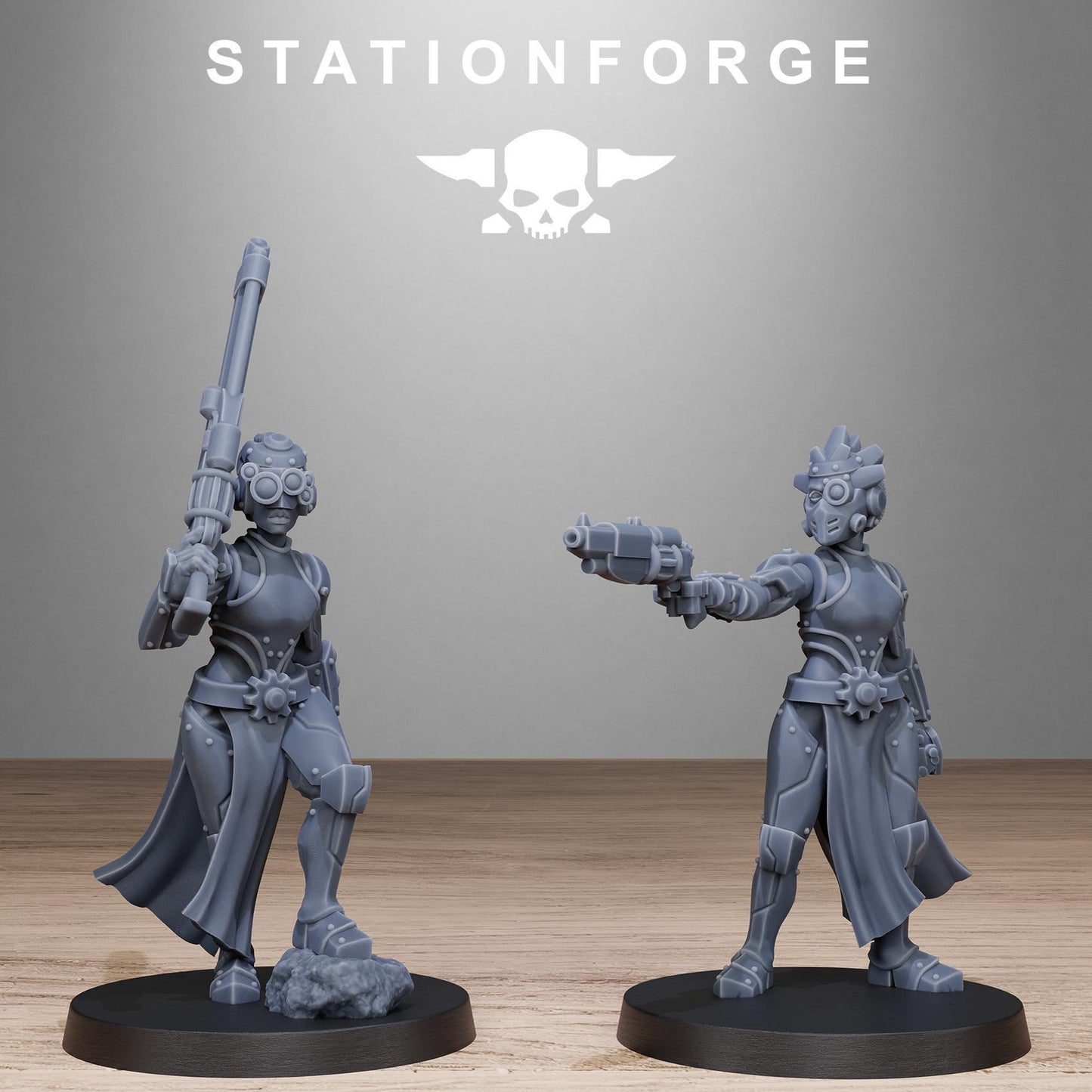 Scavenger Sisters Infantry, Sci-Fi Techno-Bots, Grimdark Miniatures by STATIONFORGE