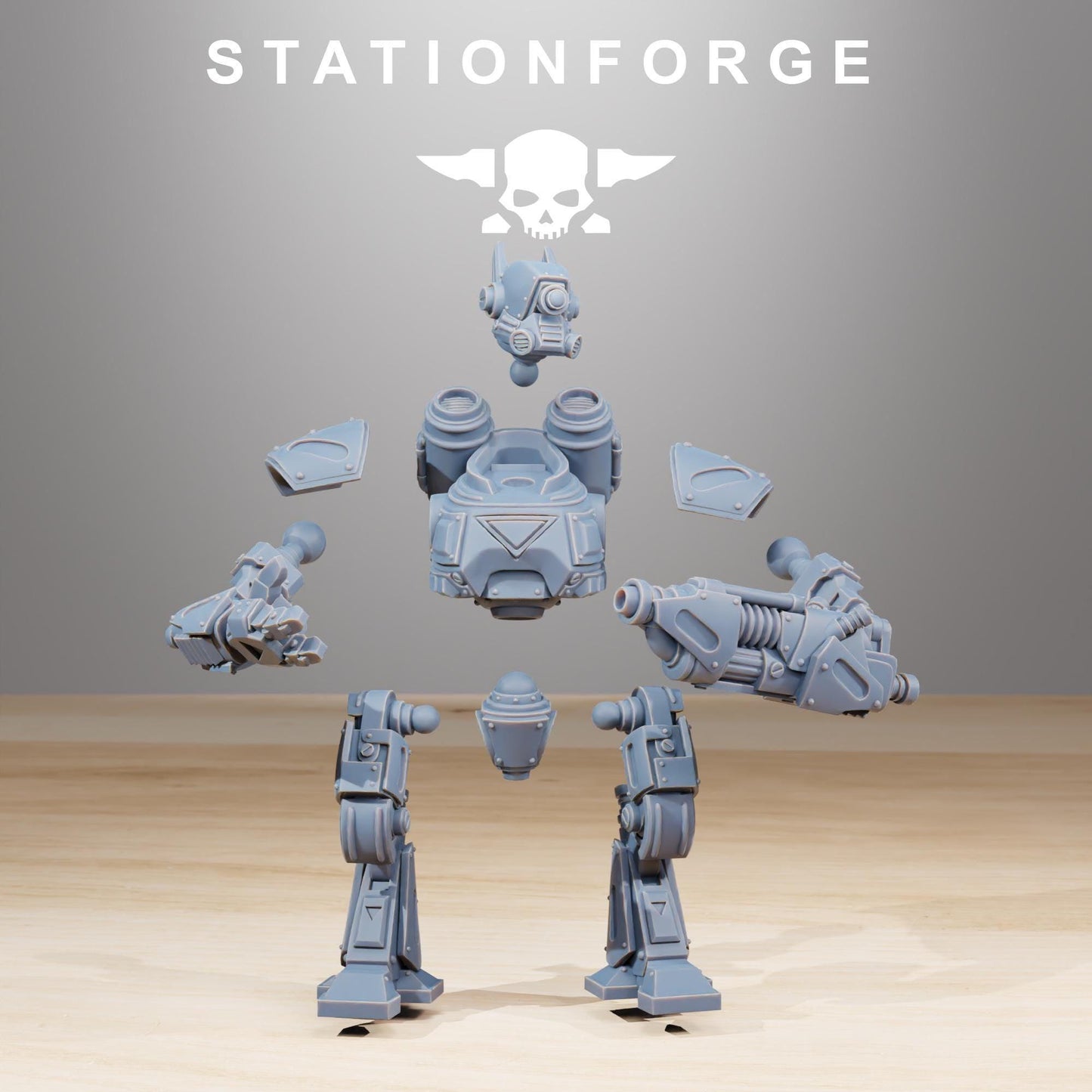 Scavenger Mechanods, Space Techno-bots, modular Sci-Fi warriors by STATIONFORGE, Sci-Fi Wargames Cyber-themed Grimdark miniatures