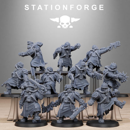 Corrupted Guard Filthcrew Mutants, Imperial Guard Proxy, Sci-Fi Wargames Miniatures by STATIONFORGE