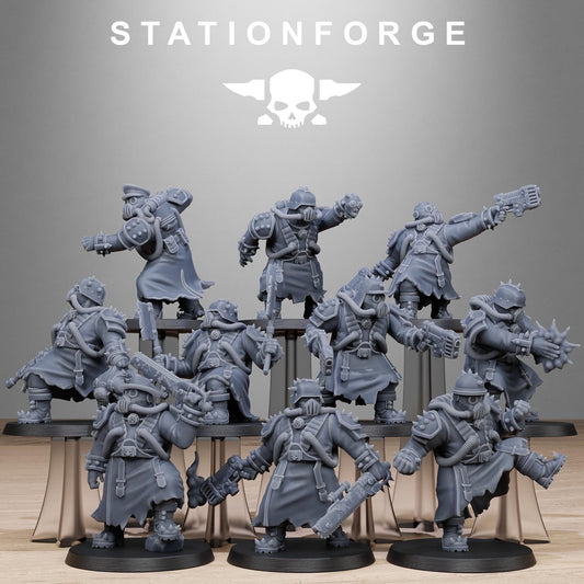 Corrupted Guard Filthcrew Mutants, Imperial Guard Proxy, Sci-Fi Wargames Miniatures by STATIONFORGE