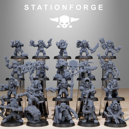 Gobs Infantry Reborn, Space-Faring Orkish Menace Sculpted by STATIONFORGE, Grimdark Compatible, Sci-Fi Wargame Scale