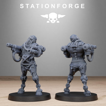 Techno Savanger Necromants, Chaos Worshipper Sci-Fi Wargames Miniatures by STATIONFORGE, Corrupted Imperial Guard