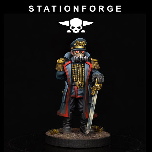 GrimGuard Officer, Death Korps Proxy, Sci-Fi Wargames Miniatures by STATIONFORGE