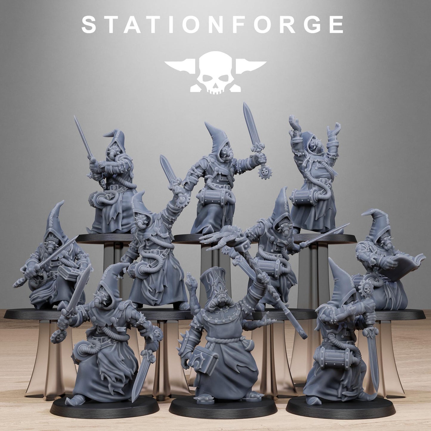 Scavenger Mystics, Chaos Worshipper Sci-Fi Wargames Miniatures by STATIONFORGE, Corrupted Imperial Guard