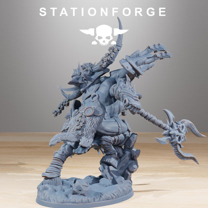 Corrupted Beasts Leader, Space-Faring Beastly Menace Sculpted by STATIONFORGE, Grimdark Compatible, Sci-Fi Wargame Scale