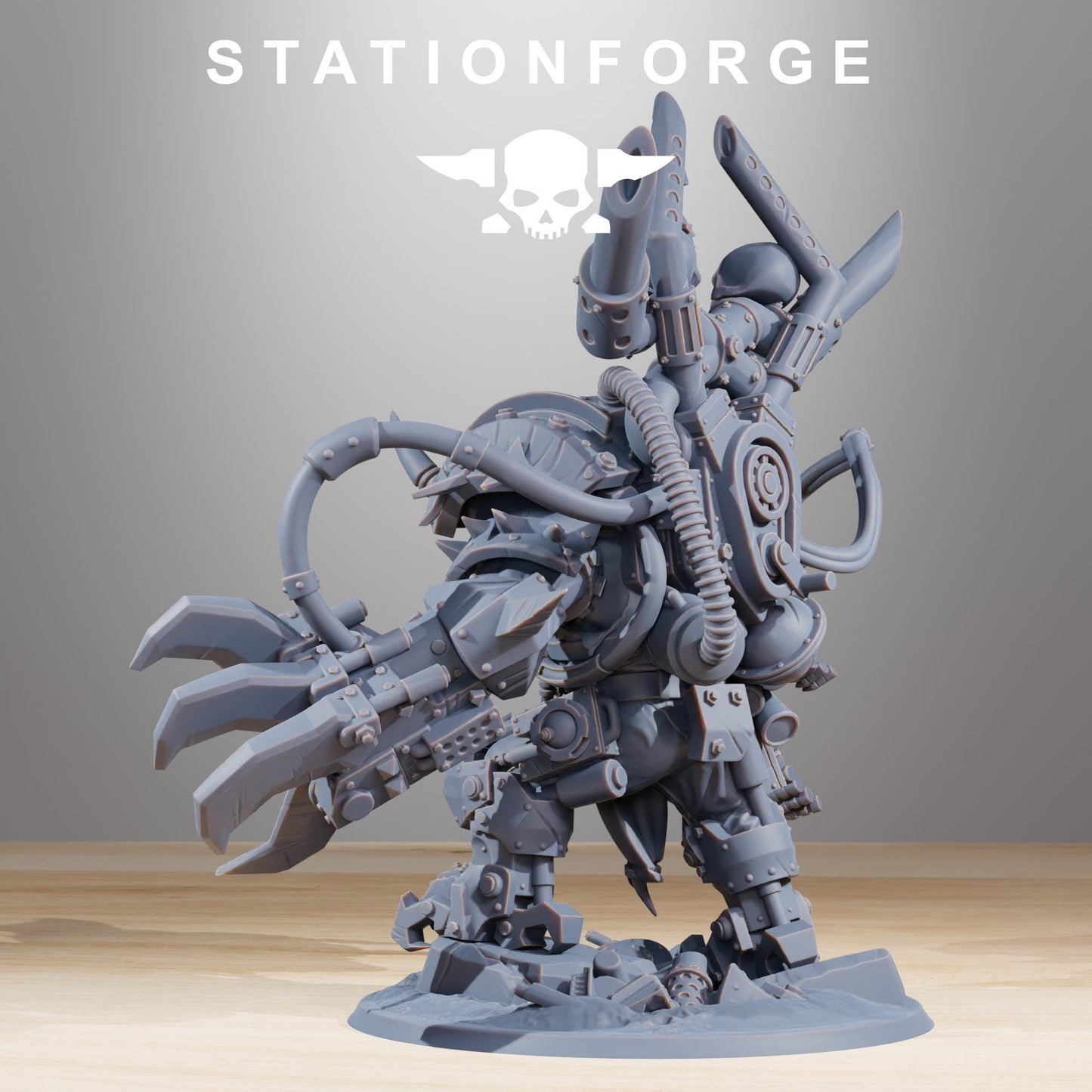 Orkaz Troll Boss, Space-Faring Orkish Menace Sculpted by STATIONFORGE, Grimdark Compatible, Sci-Fi Wargame Scale