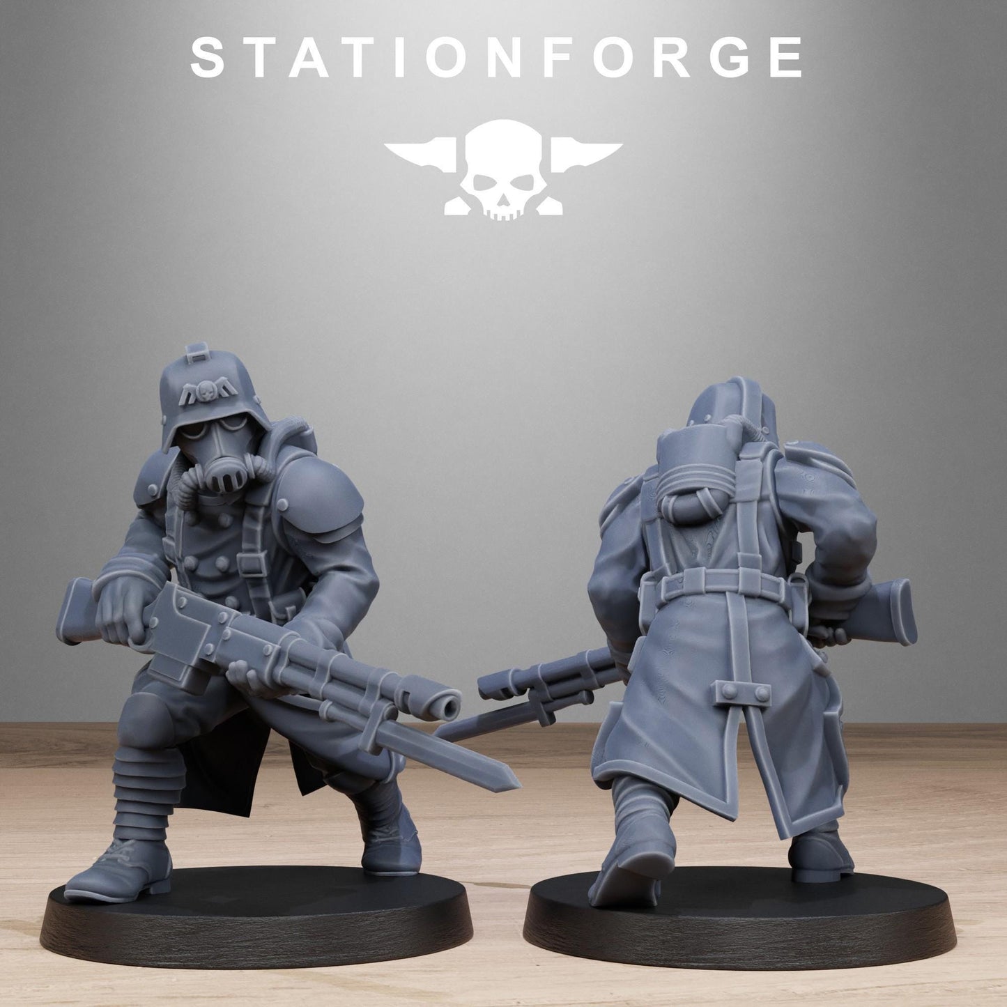 GrimGuard Shovel Trenches, Death Korps Proxy, Sci-Fi Wargames Miniatures by STATIONFORGE