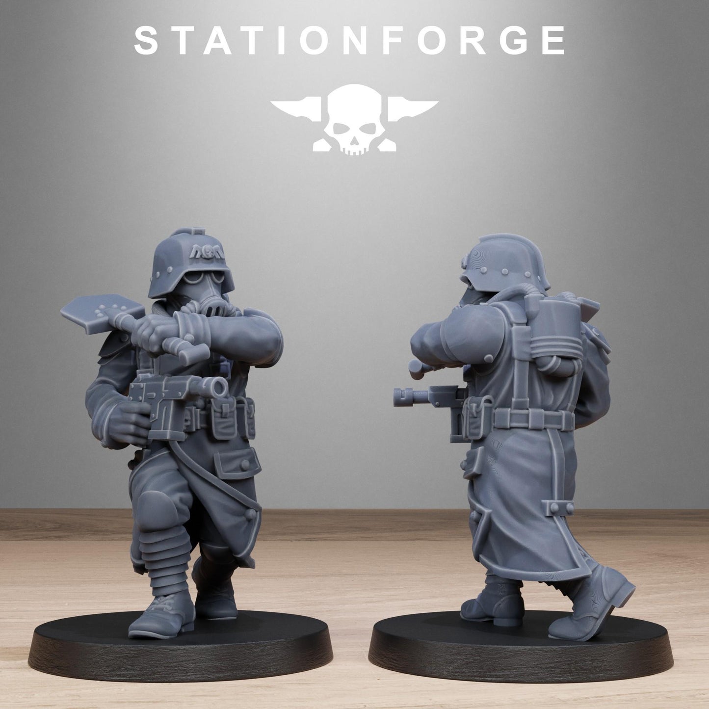 GrimGuard Shovel Trenches, Death Korps Proxy, Sci-Fi Wargames Miniatures by STATIONFORGE