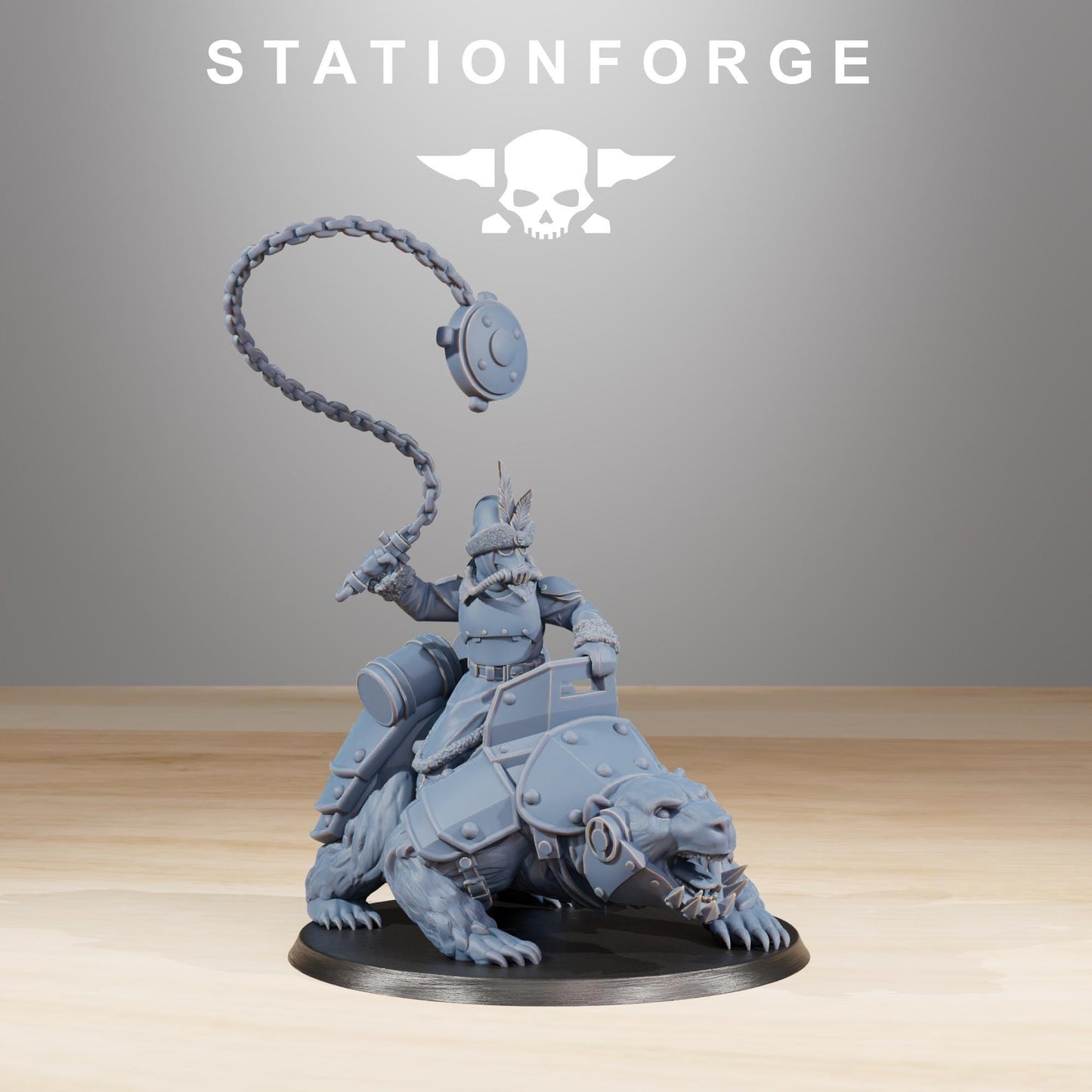 GrimGuard Bear Riders Modular Set Miniatures by STATIONFORGE,  Imperial guard cavalry regiment