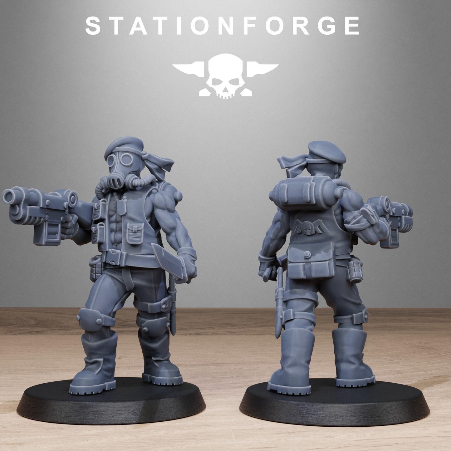GrimGuard Jungle Fighters 2, Death Korps Proxy, Sci-Fi Wargames Miniatures by STATIONFORGE