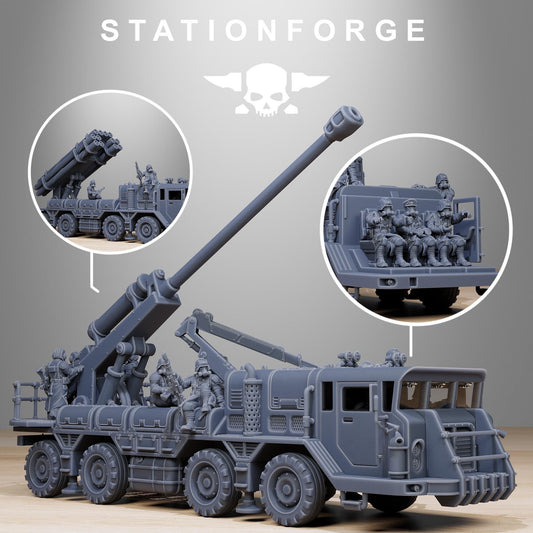 GrimGuard Artillery Vehicle, Modular Sci-Fi Wargame Tankette by STATIONFORGE