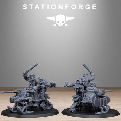GrimGuard FrostWatch Snowbikers, Modular Set Miniatures by STATIONFORGE,  Imperial guard cavalry regiment