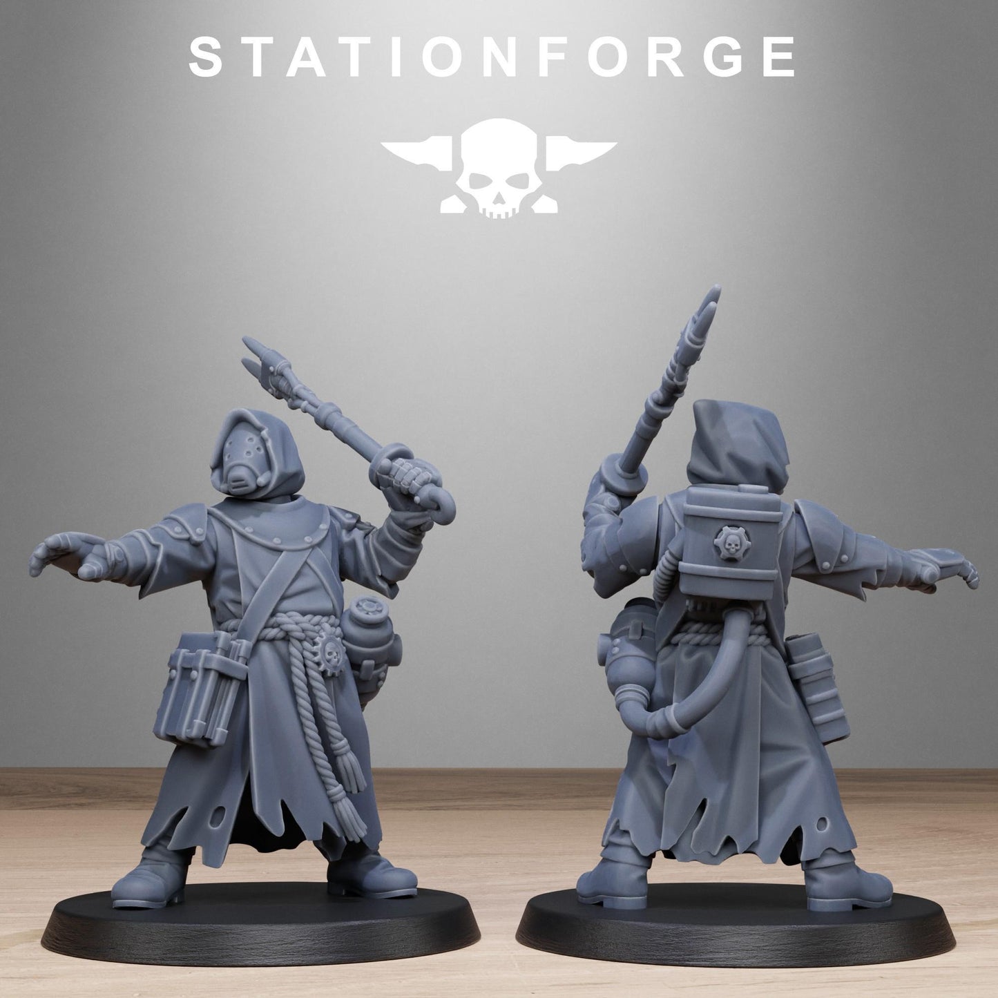 Scavenger Sanctum Infantry, modular Sci-Fi warriors by STATIONFORGE, Sci-Fi Wargames Cyber-themed Grimdark miniatures