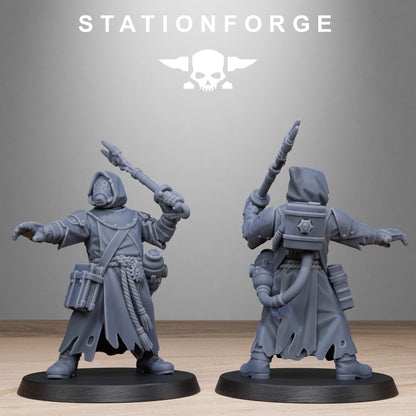 Scavenger Sanctum Infantry, modular Sci-Fi warriors by STATIONFORGE, Sci-Fi Wargames Cyber-themed Grimdark miniatures