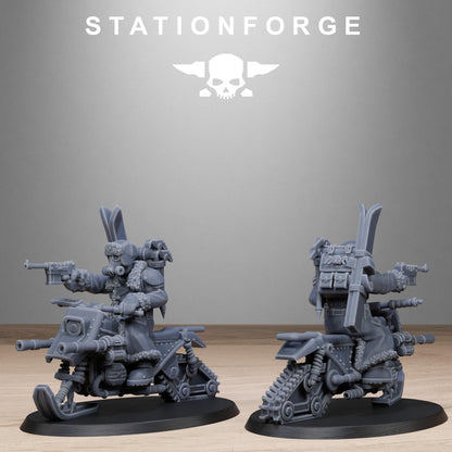 GrimGuard FrostWatch Snowbikers, Modular Set Miniatures by STATIONFORGE,  Imperial guard cavalry regiment