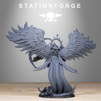 Corrupted Archon Angel Miniature, Grimdark Wargame, STATIONFORGE