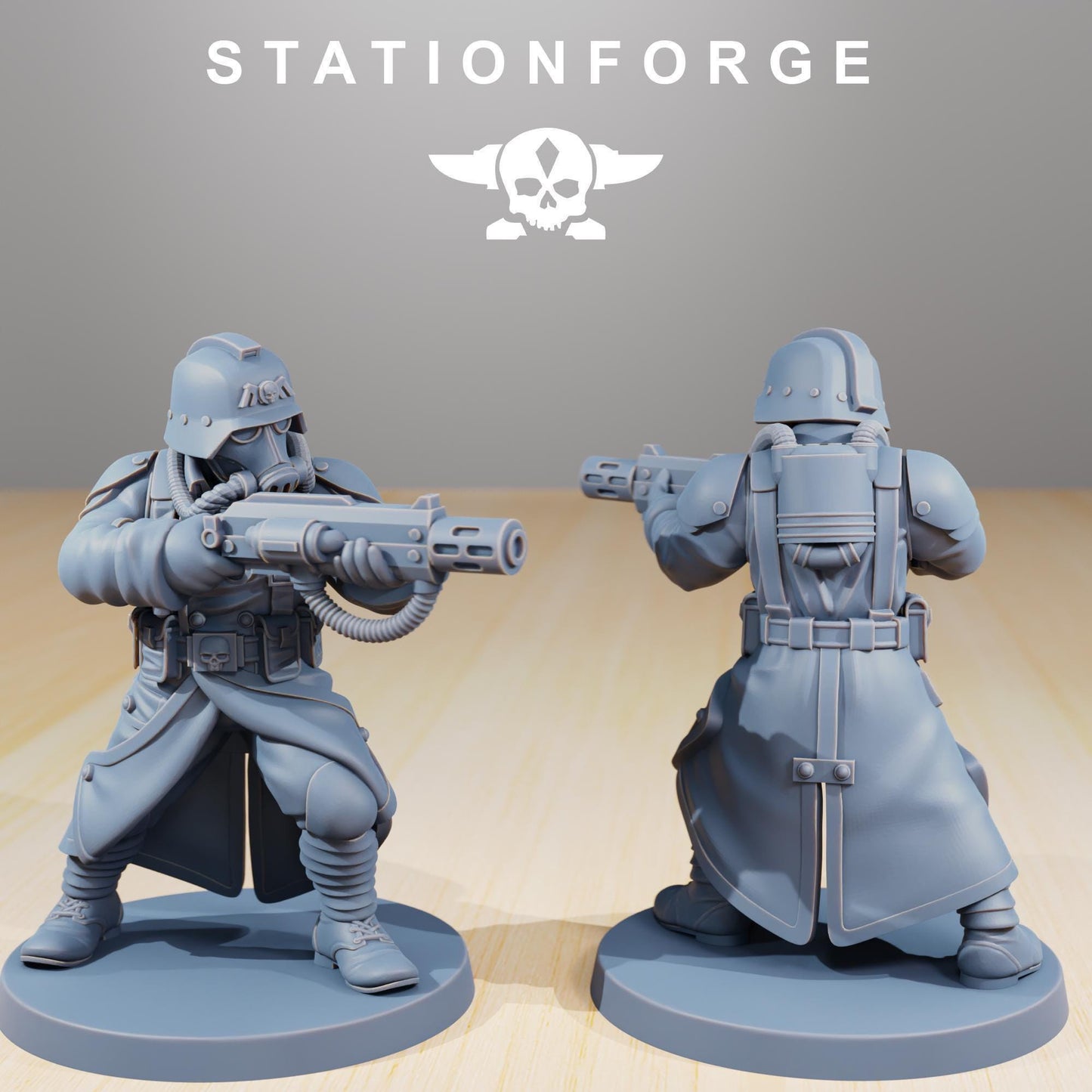 GrimGuard Command Force, Death Korps Proxy, Sci-Fi Wargames Miniatures by STATIONFORGE